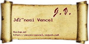 Jánosi Vencel névjegykártya